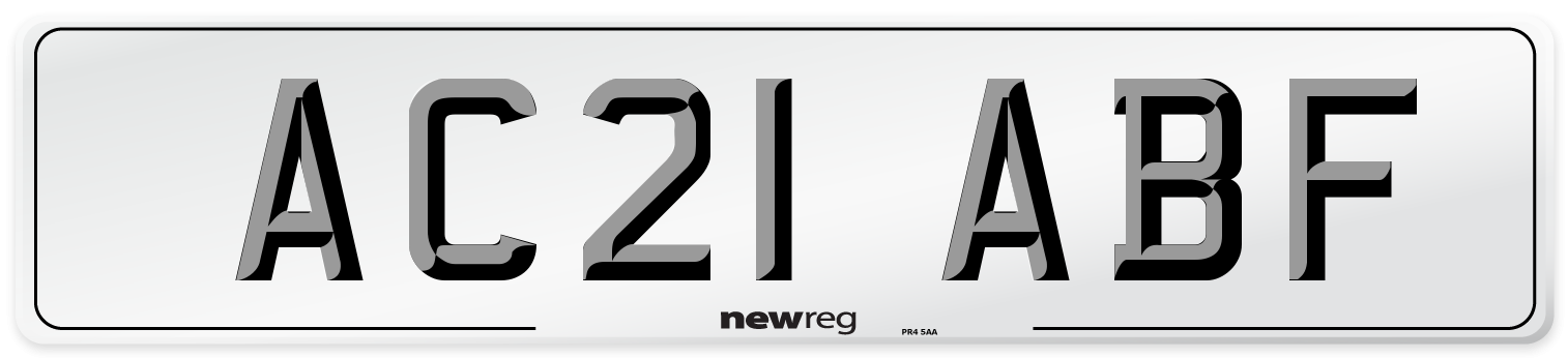 AC21 ABF Number Plate from New Reg
